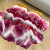 Pink Epoxy Wave Side Table thumbnail