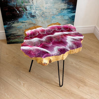 Pink Epoxy Wave Side Table thumbnail