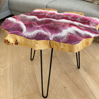 Pink Epoxy Wave Side Table thumbnail