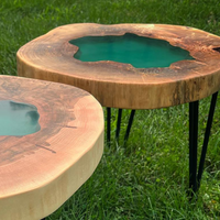 Rustic Wood Green Epoxy Table thumbnail
