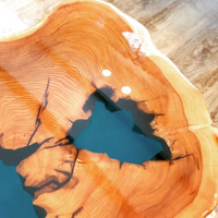 Live Edge Wood and Epoxy Coffee Table thumbnail