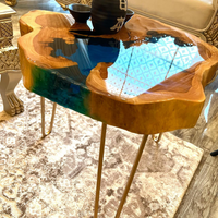 Live Edge Wood and Epoxy Coffee Table thumbnail