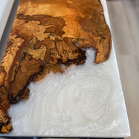 White And Grey Epoxy Console Table thumbnail