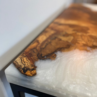 White And Grey Epoxy Console Table thumbnail