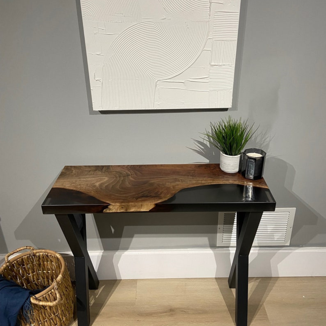 Live edge Epoxy resin console table