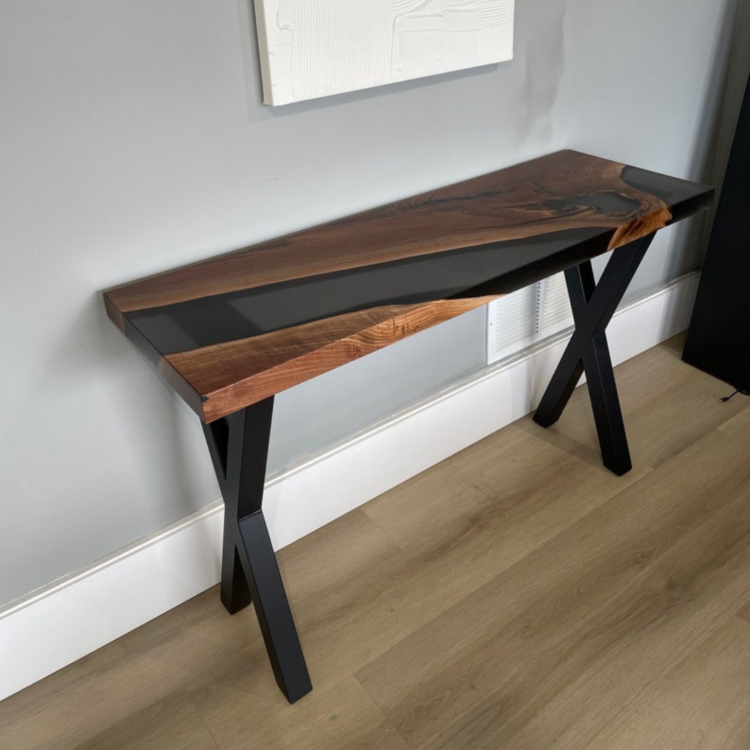 Live edge Epoxy resin console table