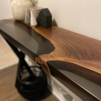 Live edge Epoxy resin console table thumbnail