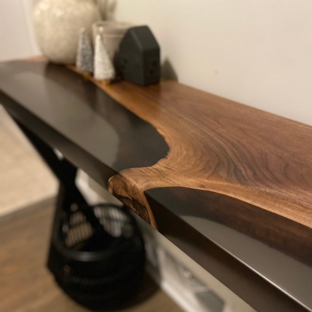 Live edge Epoxy resin console table