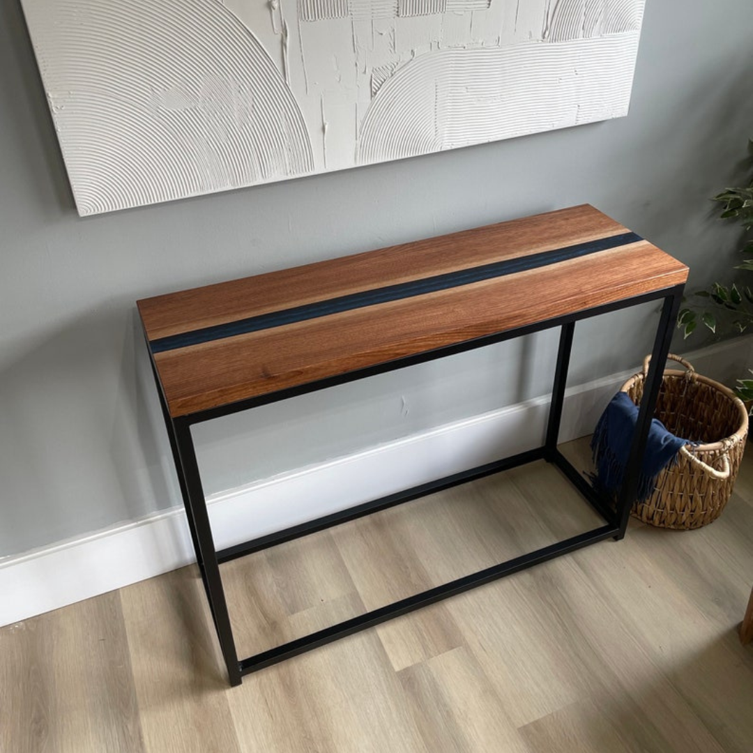 Blue Epoxy Console Table