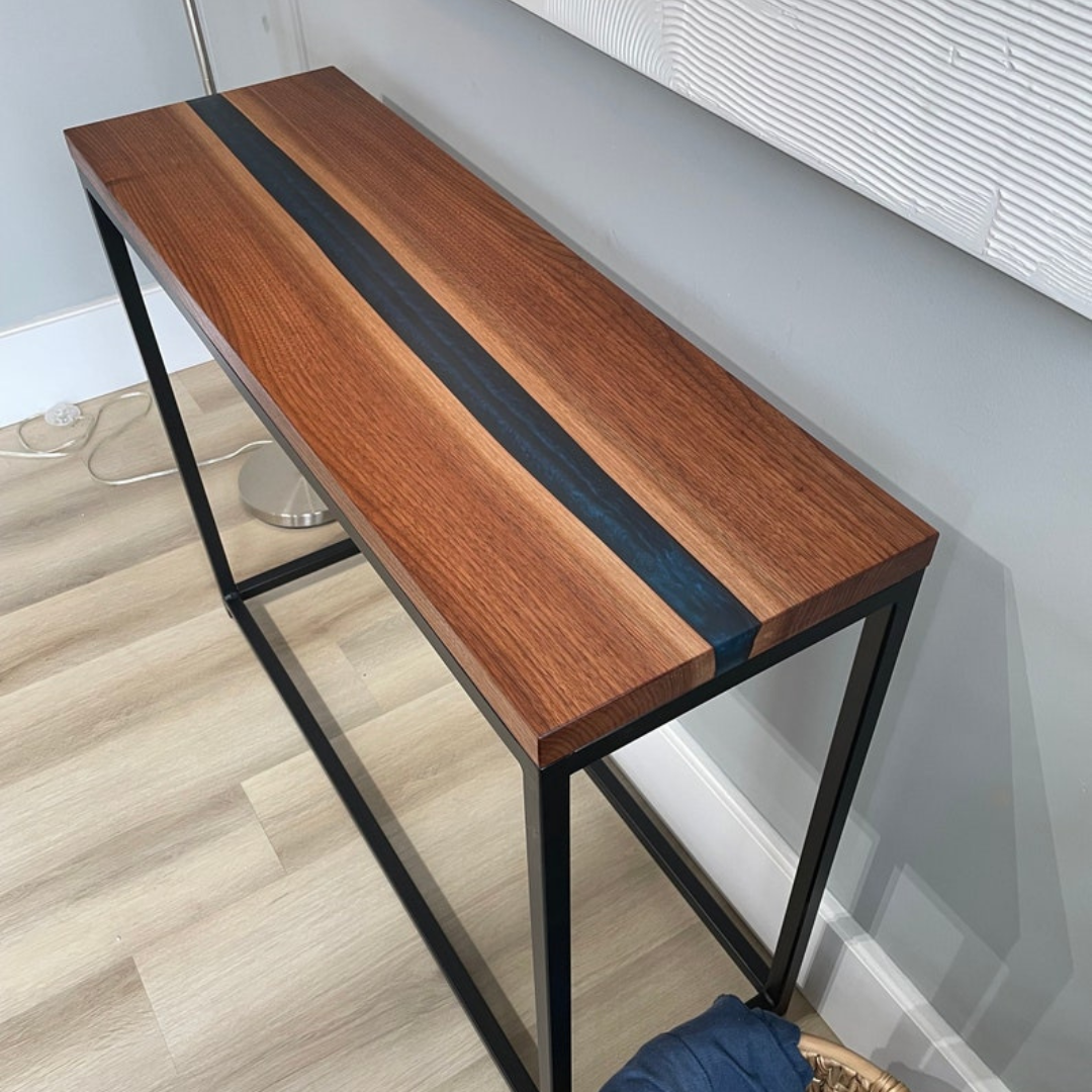 Blue Epoxy Console Table