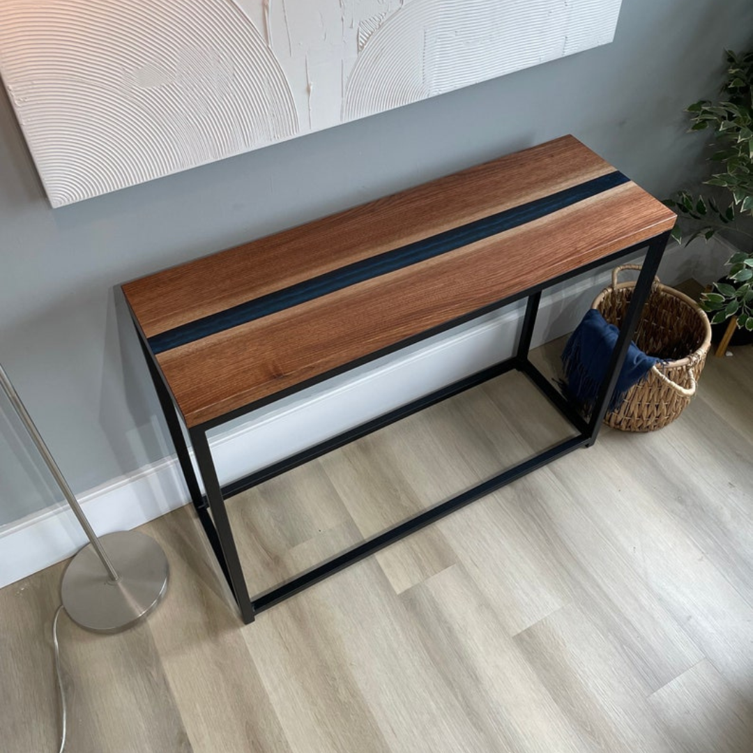Blue Epoxy Console Table