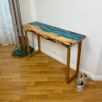 Nature-Inspired Epoxy Resin River Console Table thumbnail