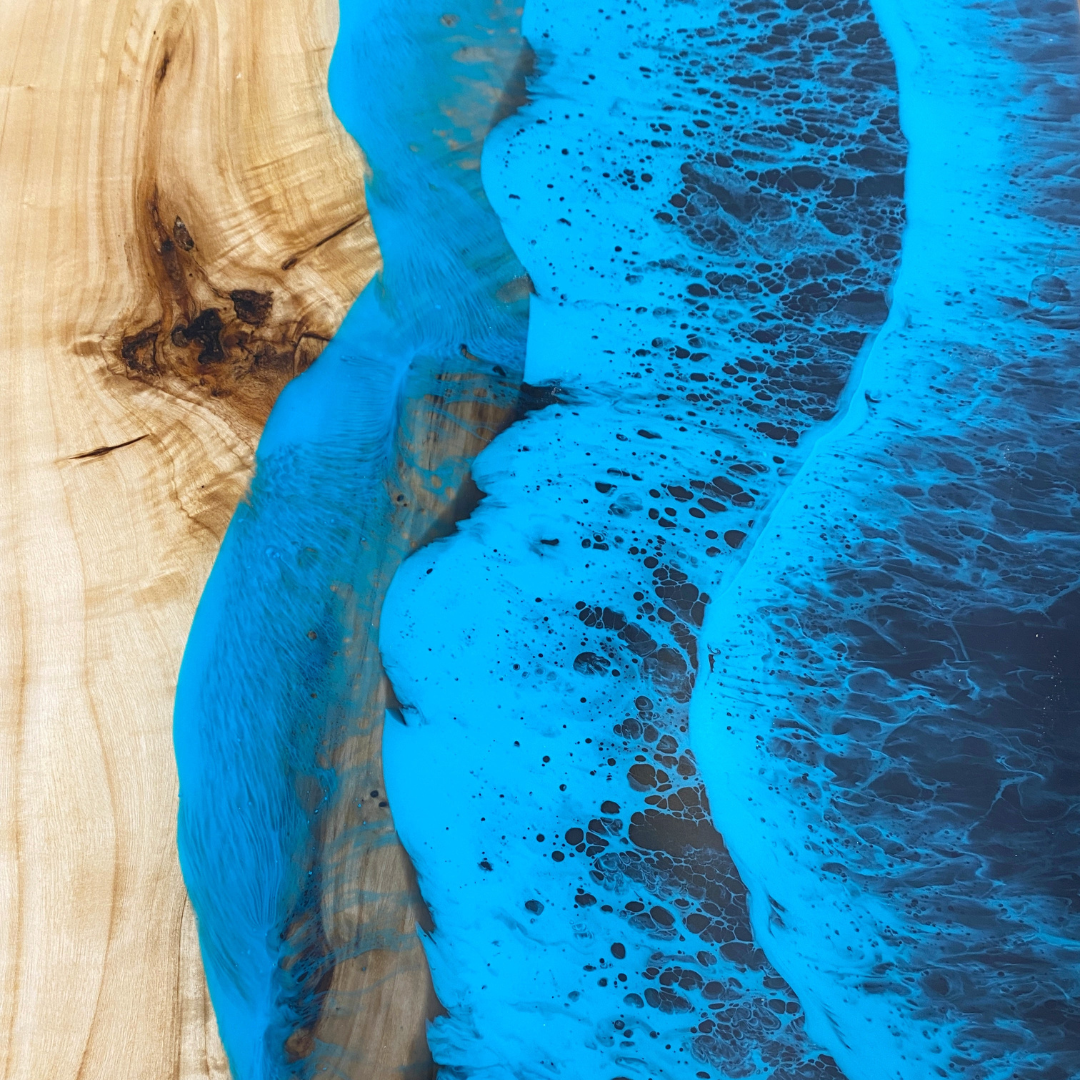 Nature-Inspired Epoxy Resin River Console Table