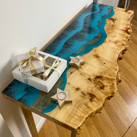 Nature-Inspired Epoxy Resin River Console Table thumbnail
