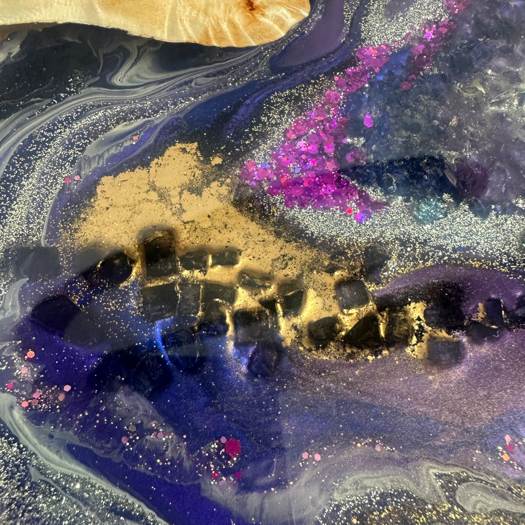 Geode Epoxy River Console Table