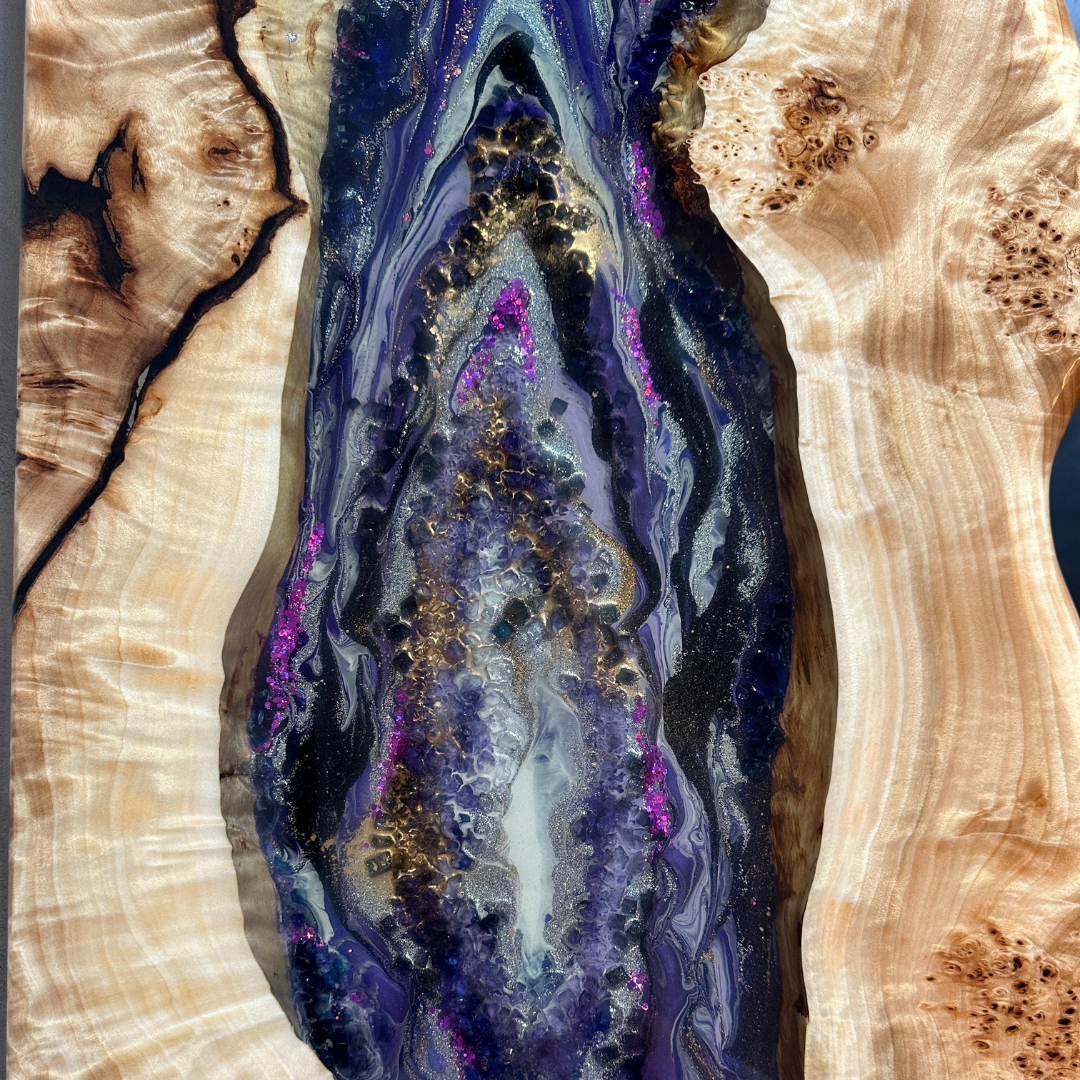 Geode Epoxy River Console Table