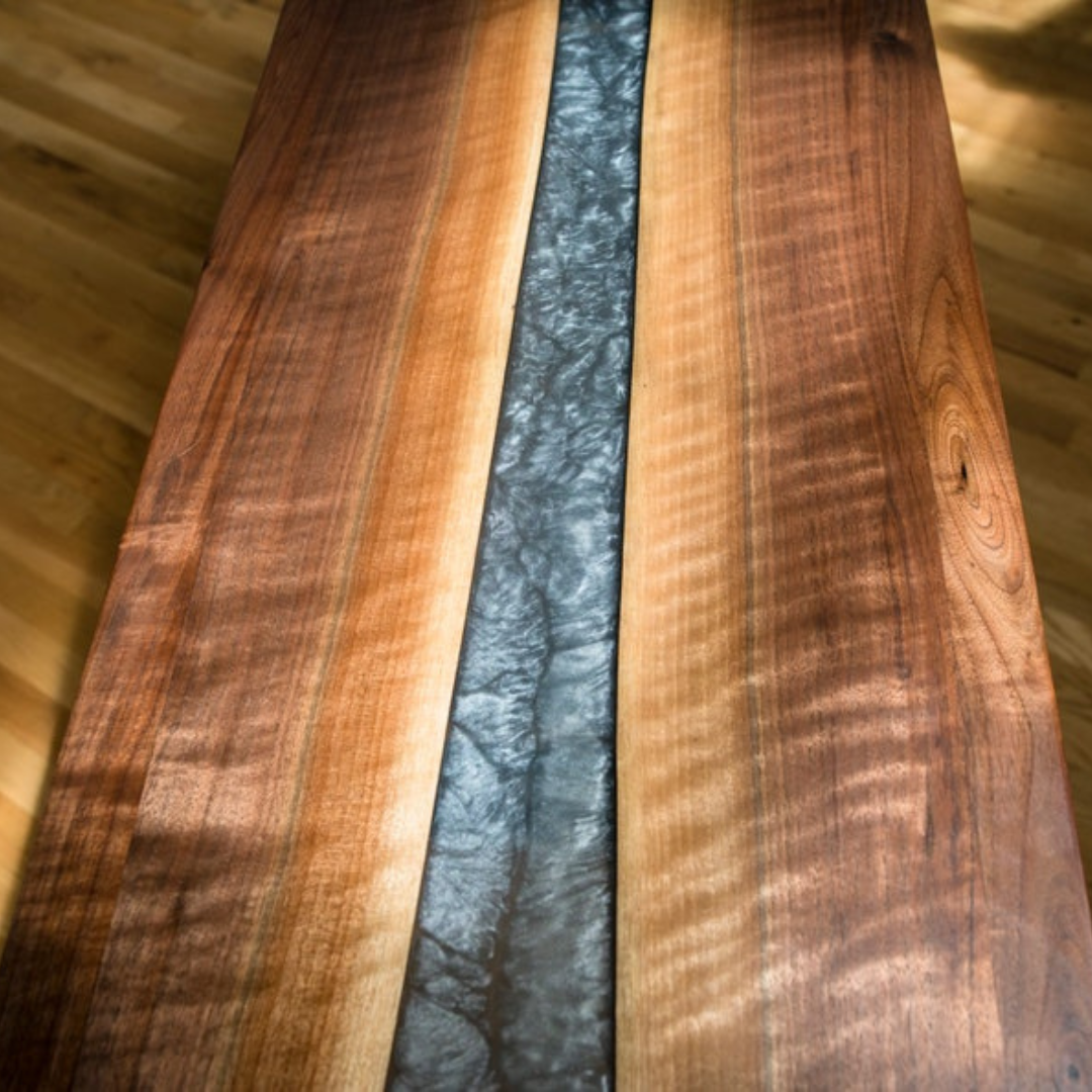 Highly Figured Walnut River Console Table
