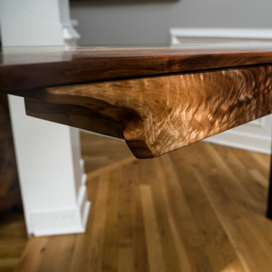 Highly Figured Walnut River Console Table