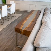Figured Walnut River Console Table with Clear Resin/Epoxy thumbnail