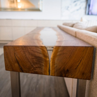 Figured Walnut River Console Table with Clear Resin/Epoxy thumbnail