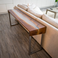 Figured Walnut River Console Table with Clear Resin/Epoxy thumbnail