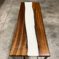 Black Walnut Console Table with white Epoxy thumbnail