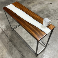 Black Walnut Console Table with white Epoxy thumbnail