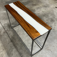 Black Walnut Console Table with white Epoxy thumbnail