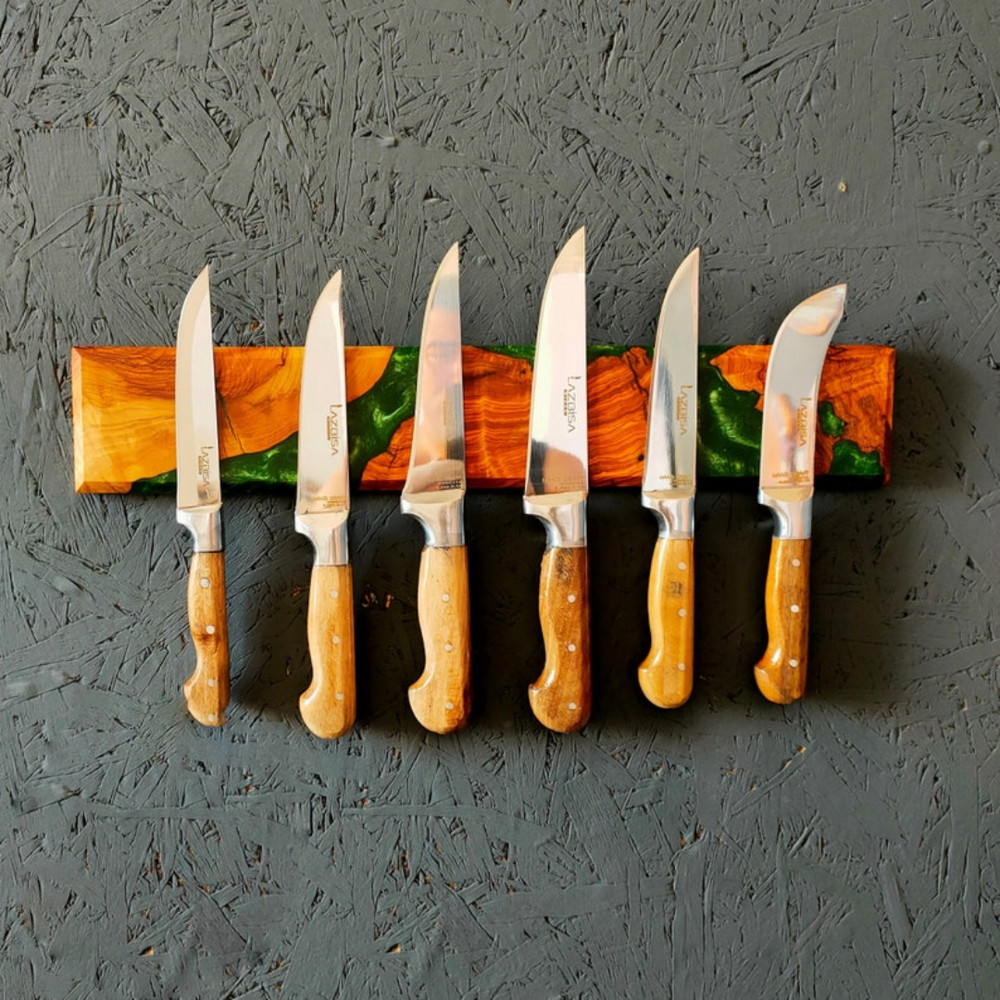 Resin and Olive Wooden Knife Holder,