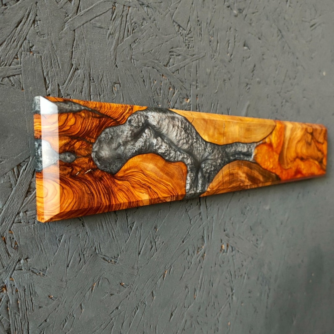 Resin and Olive Wooden Knife Holder,