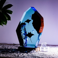 Manta Rays And Diver Epoxy Night Lights thumbnail