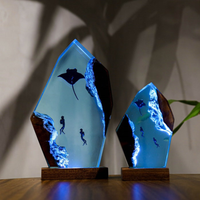 Manta Rays And Diver Epoxy Night Lights thumbnail