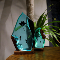 Manta Rays And Diver Epoxy Night Lights thumbnail