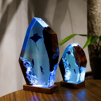 Manta Rays And Diver Epoxy Night Lights thumbnail