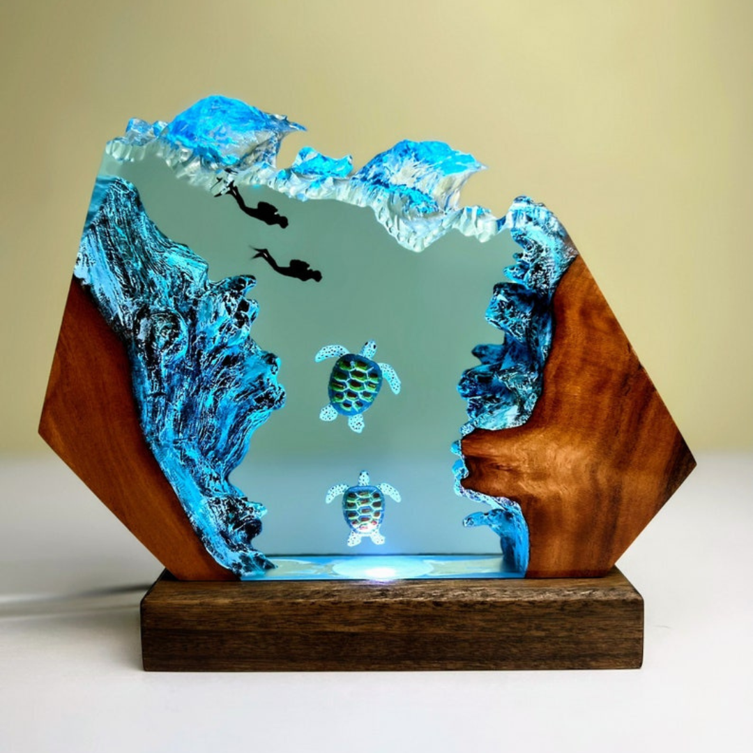 Explore the Carolina Sea Resin Art Lamp