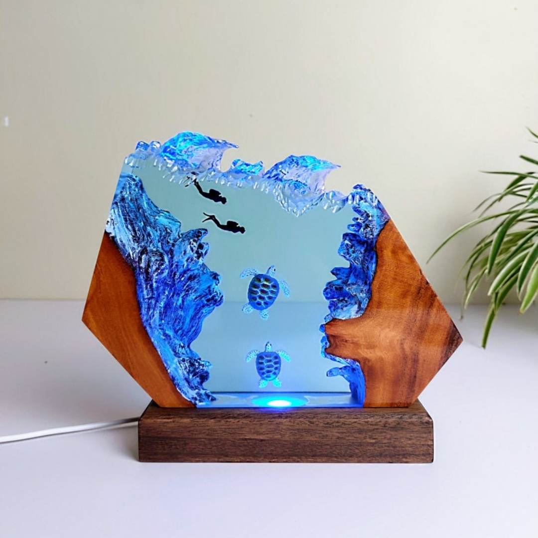 Explore the Carolina Sea Resin Art Lamp