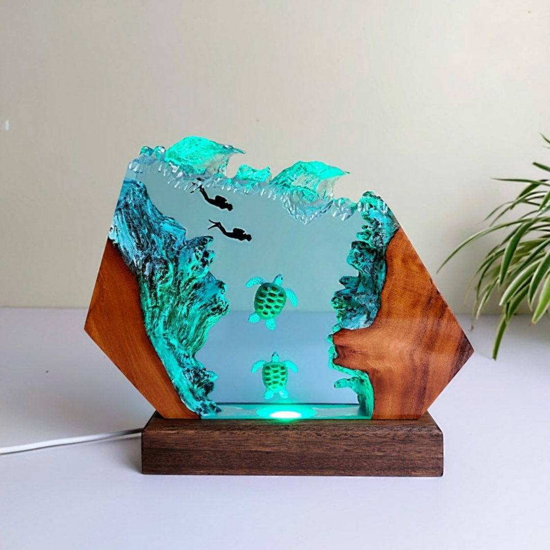 Explore the Carolina Sea Resin Art Lamp