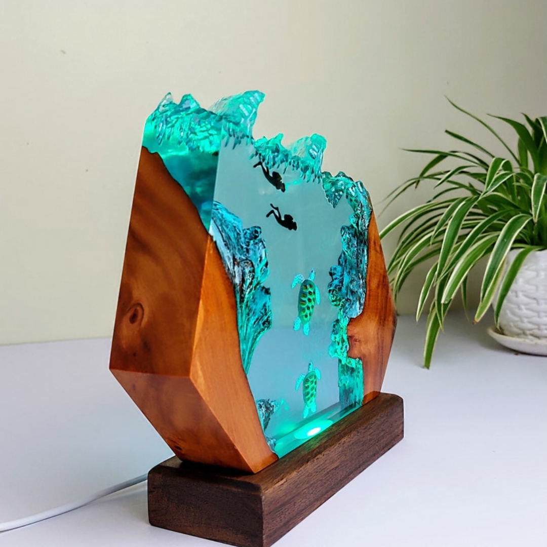 Explore the Carolina Sea Resin Art Lamp
