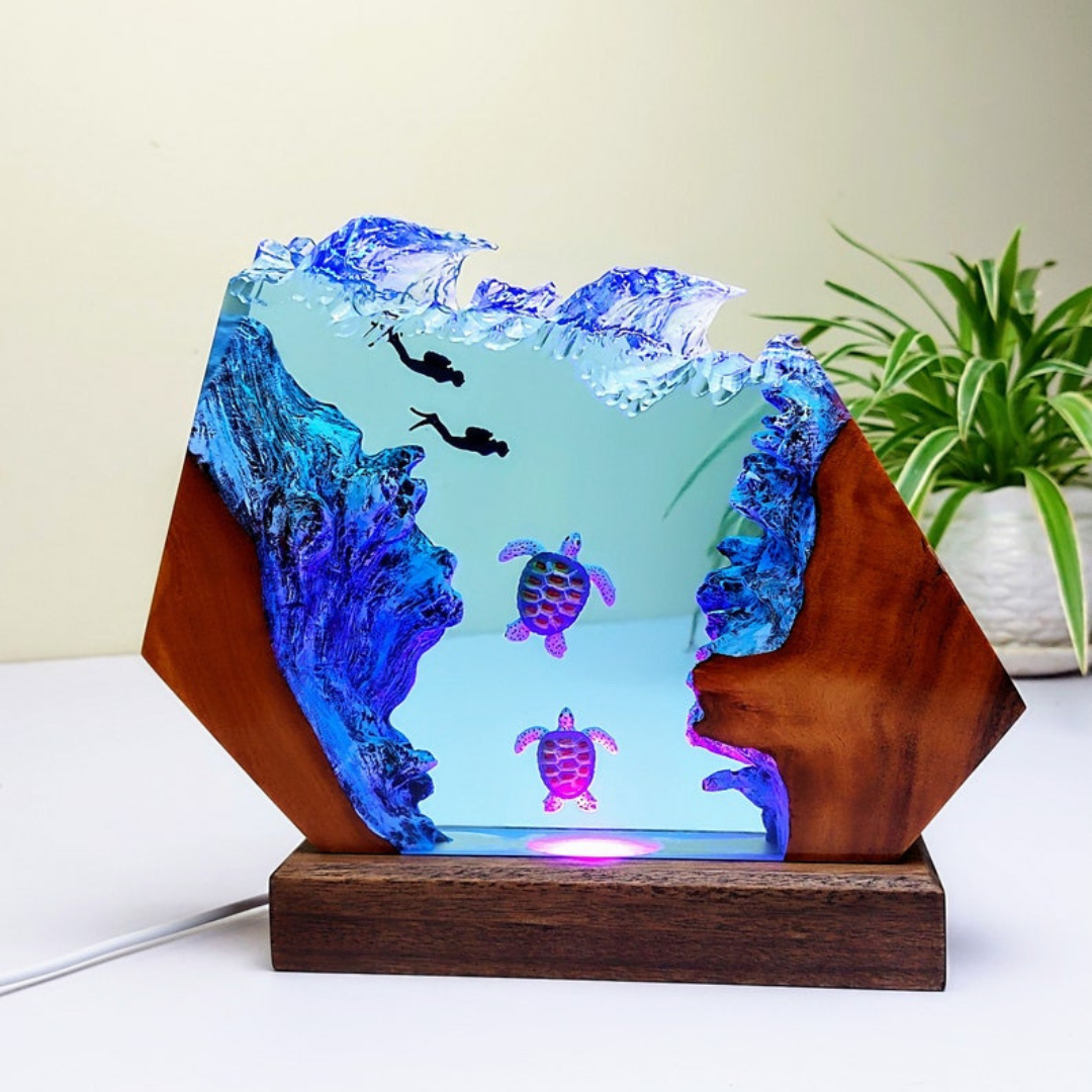 Explore the Carolina Sea Resin Art Lamp