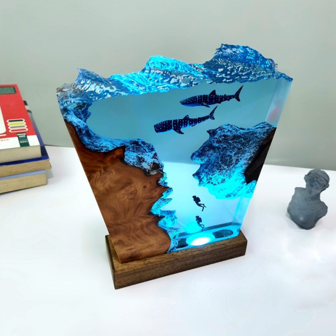 Epoxy Whale Shark Resin Lamp