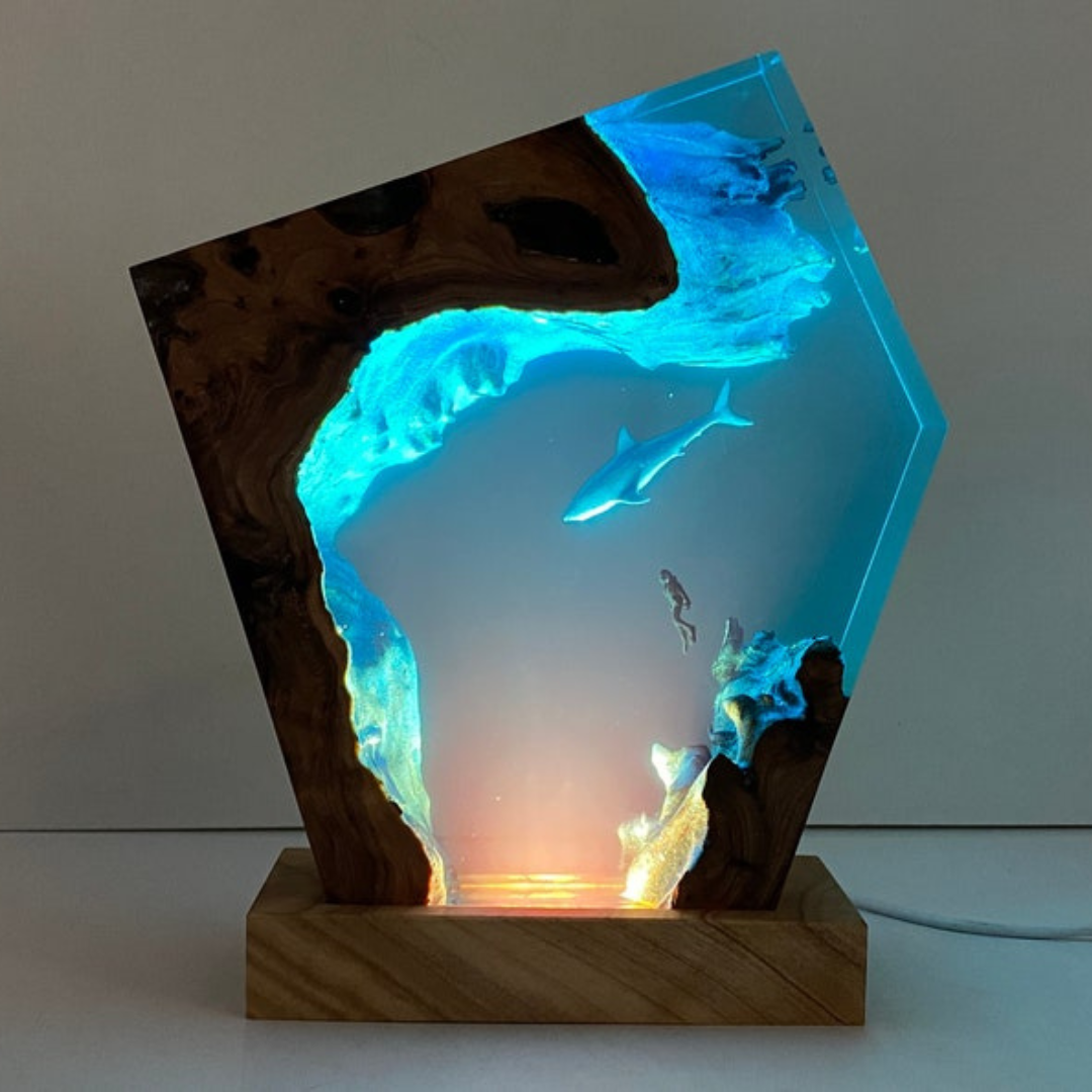 Custom Shark Epoxy Resin Night Light
