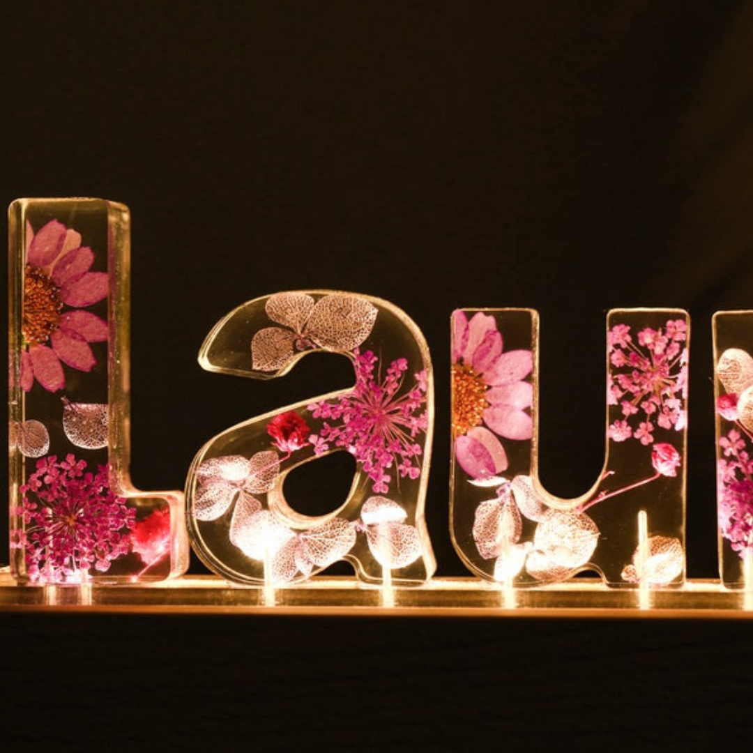 Custom Dried Flower Epoxy Night Light