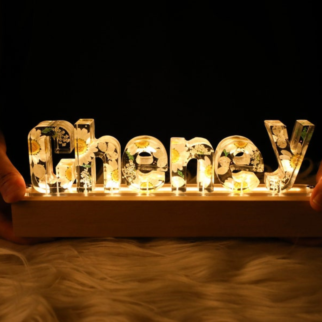 Custom Dried Flower Epoxy Night Light