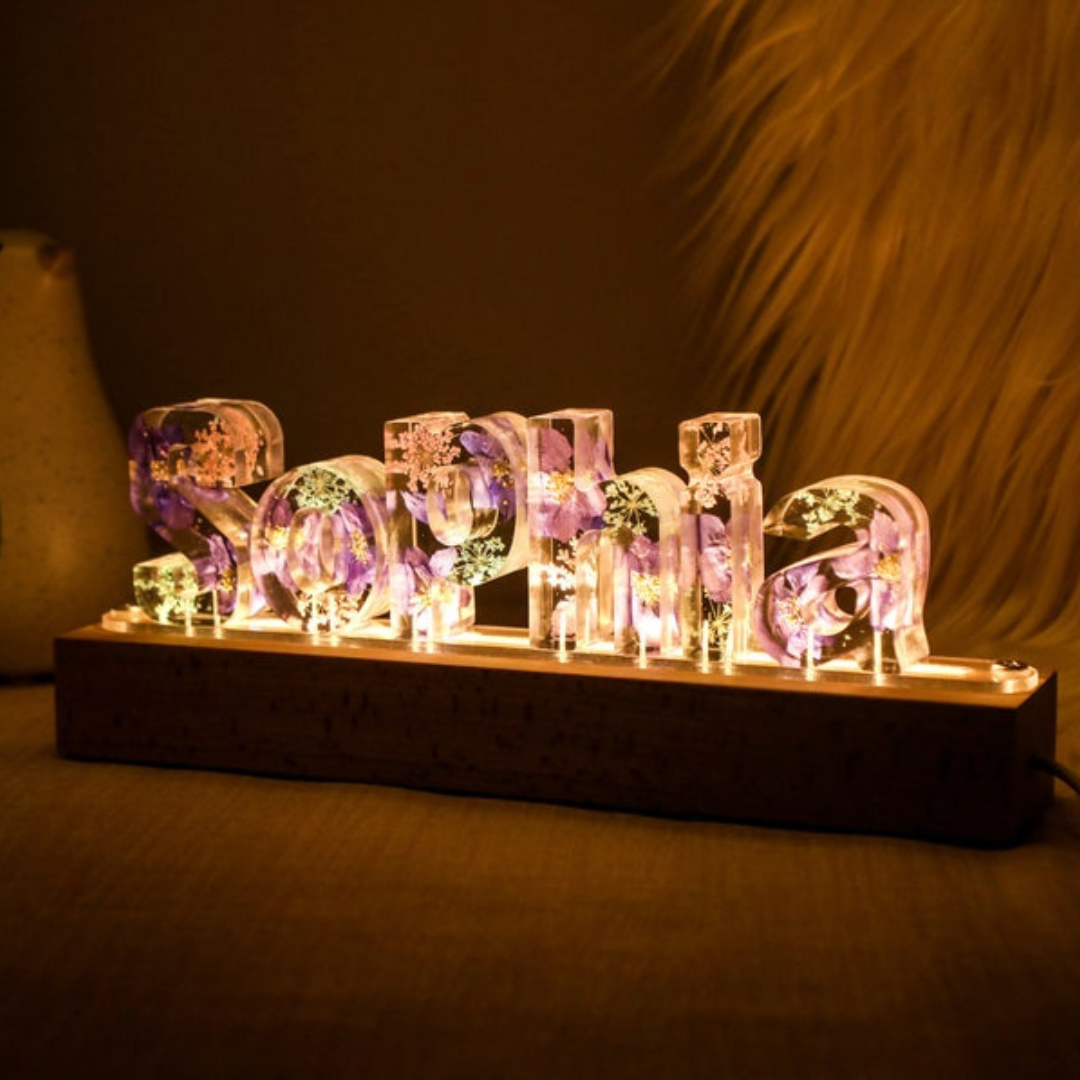 Custom Dried Flower Epoxy Night Light