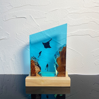 Manta Rays Couple Divers Epoxy Night light thumbnail
