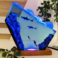 Mother and baby Sharks Epoxy and Wooden Night thumbnail