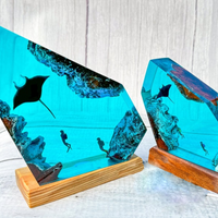 Manta Ray Mystique Epoxy Resin Lamp thumbnail