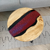 Side Table With Red River Design thumbnail