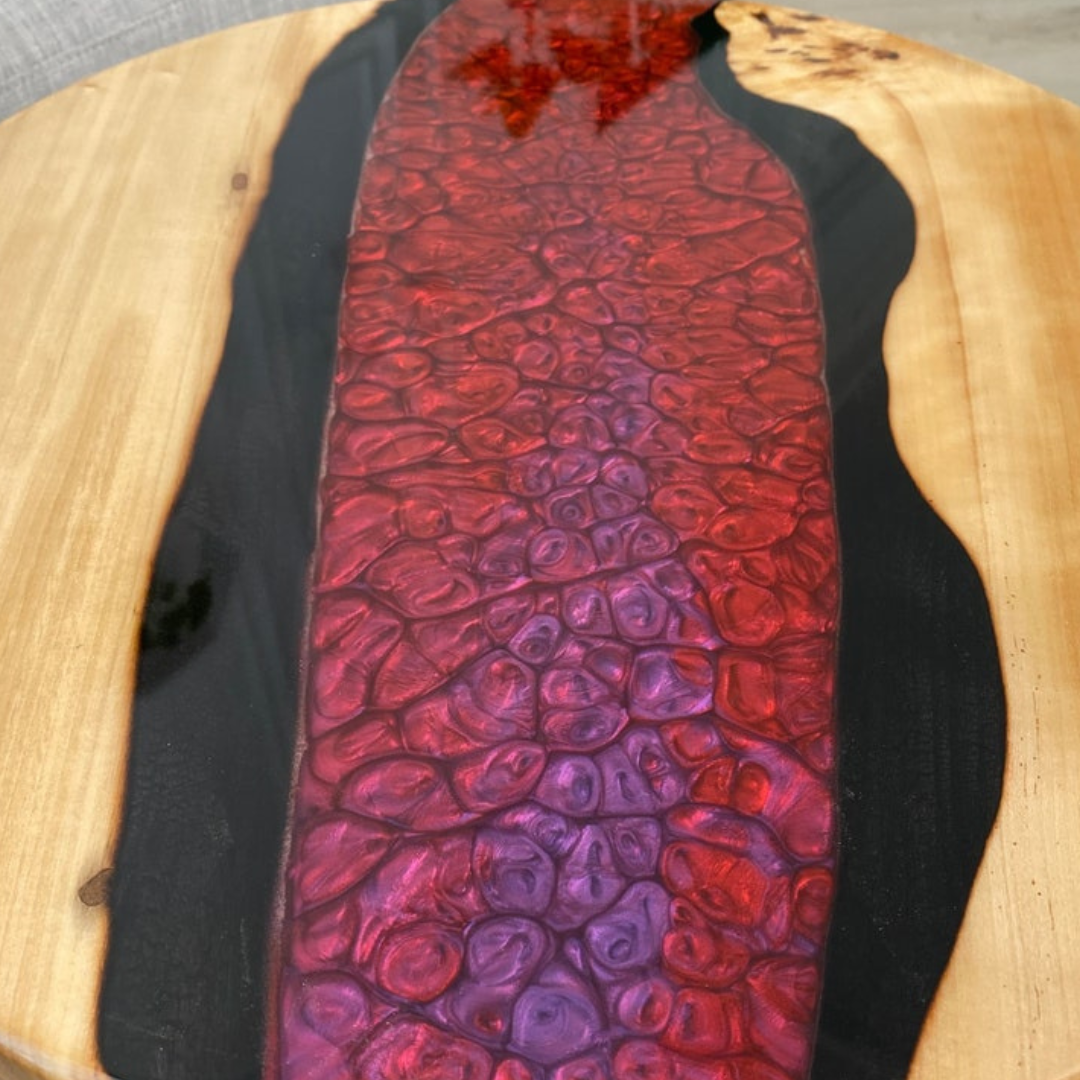 Side Table With Red River Design