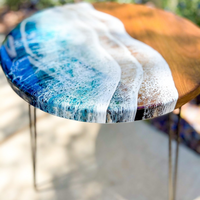 Epoxy Ocean Walnut Side Table thumbnail